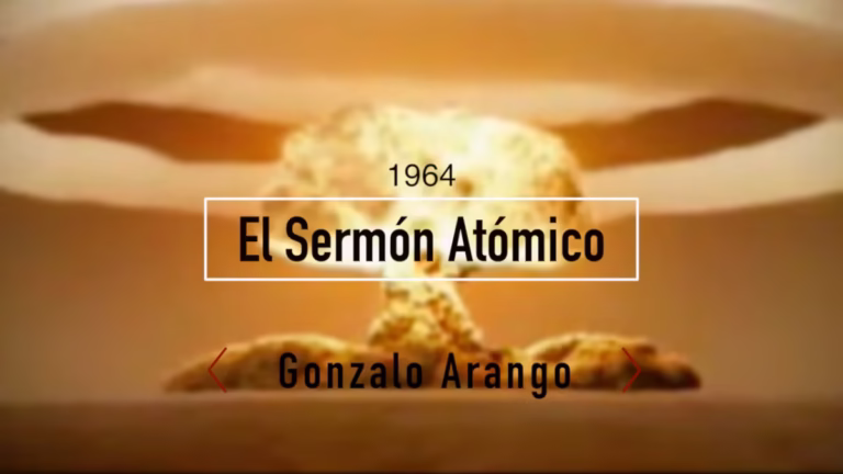 El sermón atómico afiche - Gonzalo Arango