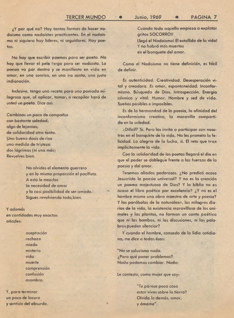 Nadaístas - Rosa Girasol - tercer mundo